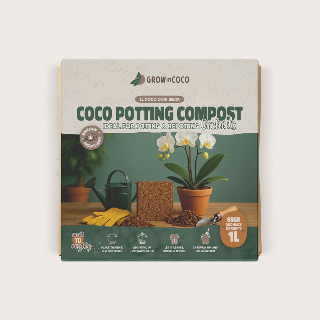 Grow in Coco – 1L Coco Potgrondblok voor Orchideeen | GROWinCOCO